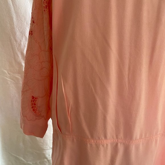 Vintage 80s Peach Long Sleeve Dolman Button Down Tunic, sz. M - Picture 10 of 10